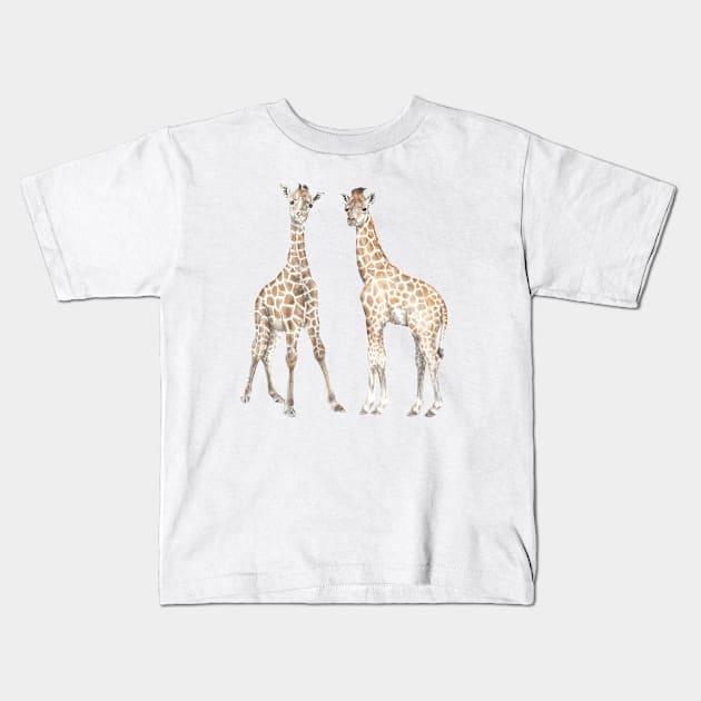 Giraffes Kids T-Shirt by wanderinglaur